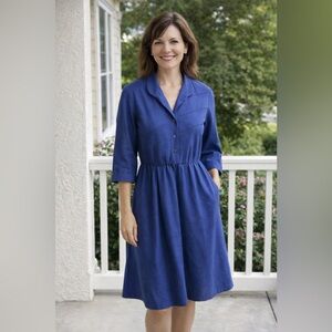 Vintage Willi of California 80’s Blue Button Down Dress